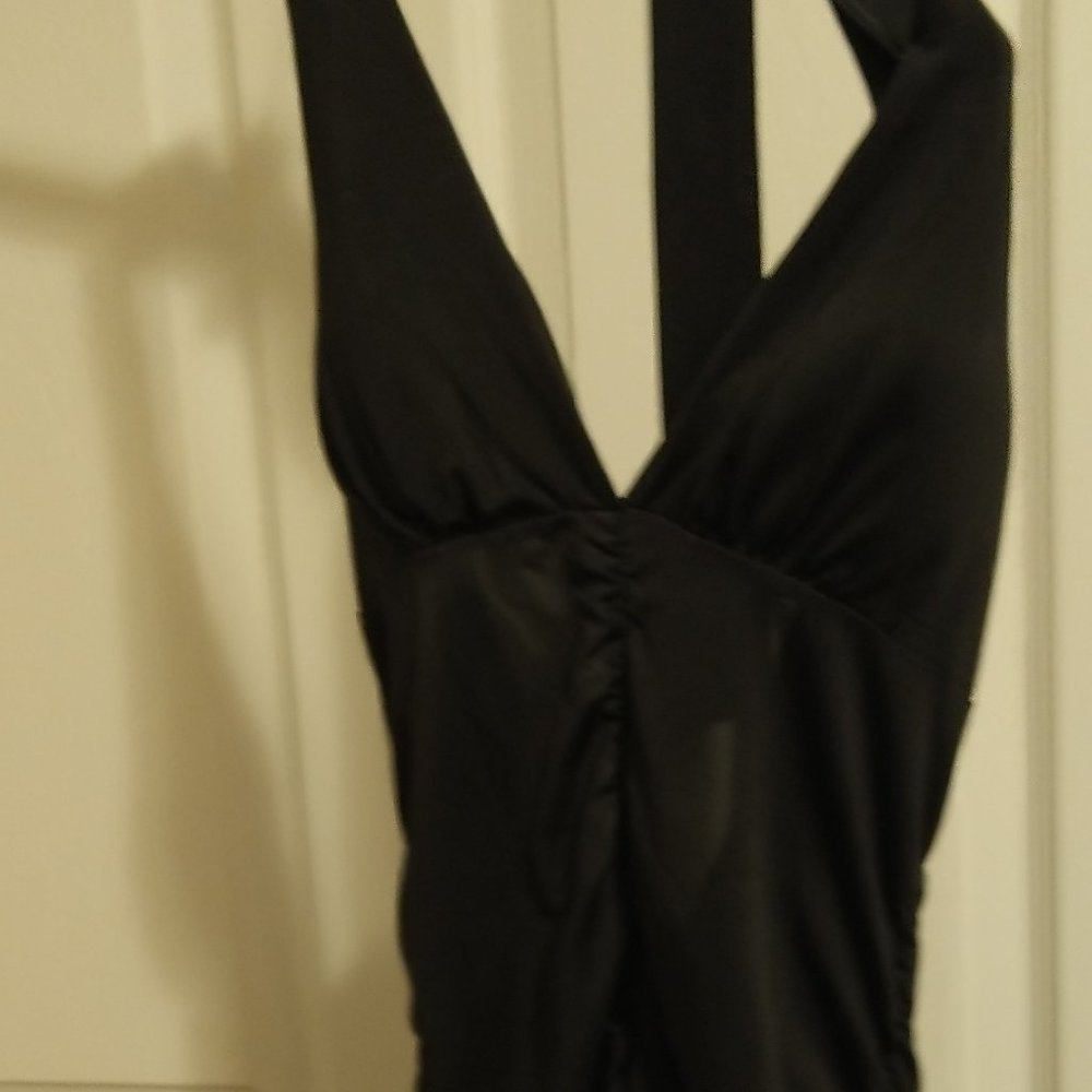 Twenty One Slinky Halter Black Dress